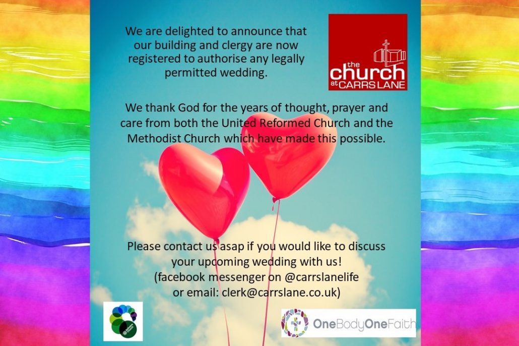 Announcement of registration to authorise all legally permitted marriages
